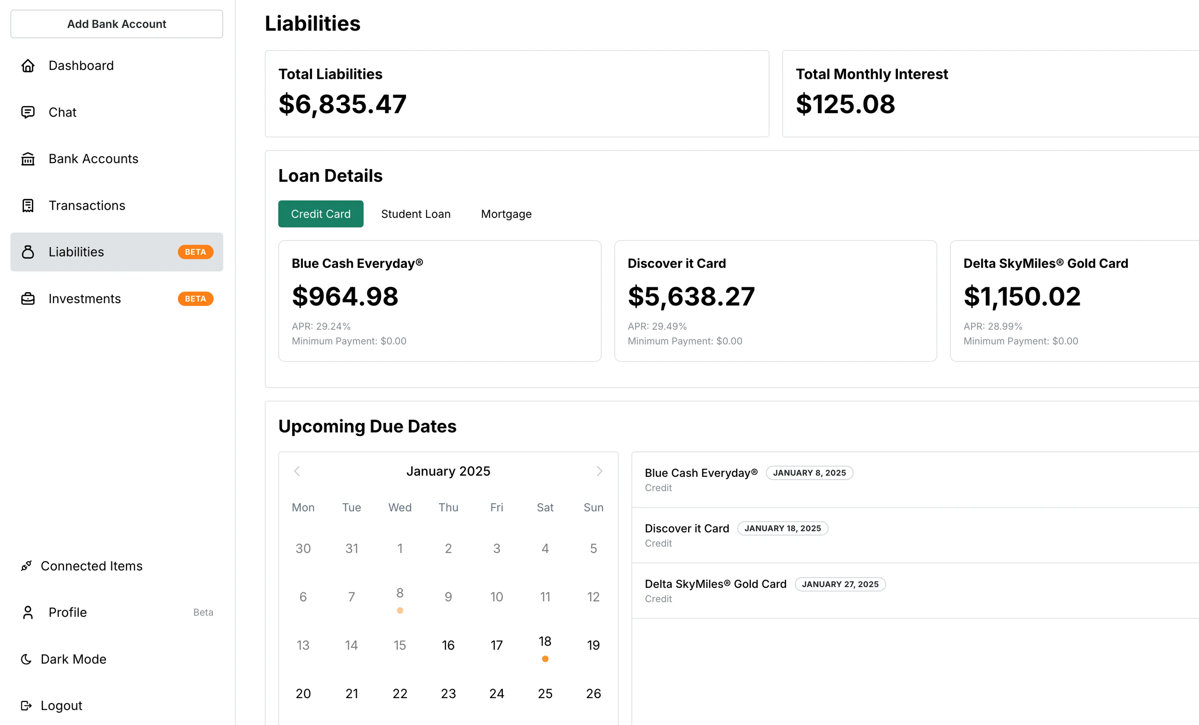 Liabilities & Loans